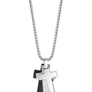 Colgante de Hombre en Acero con Tres Cruces.
