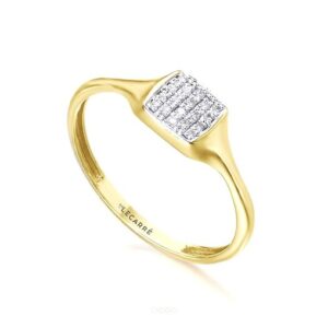 Anillo Tipo Sello en Oro y Diamantes Lecarre.