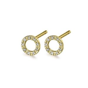 Pendiente Circulo en Oro y Diamante Lecarre