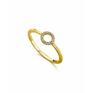 Anillo Oro con Circulo de Diamantes Lecarre.