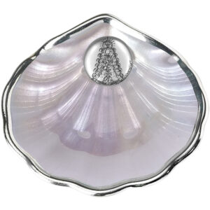 Concha Bautismo Nacar y Plata Laminada Virgen del Rocio