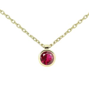 Gargantilla Oro 1 Rubi Talla Brillante 3mm.
