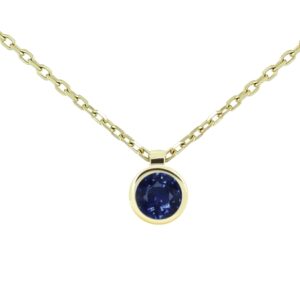 Gargantilla Oro 1 Zafiro Talla Brillante de 3mm.