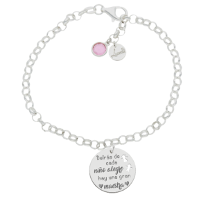 Pulsera Mi Historia en Plata Maestra