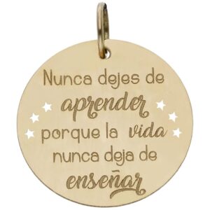 ABALORIO ORO 18KL FRASE APRENDER