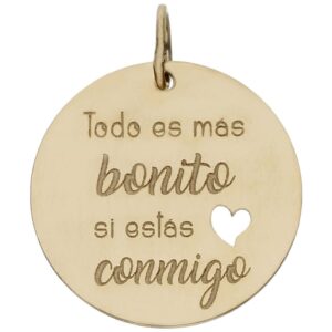 ABALORIO ORO 18KL FRASE BONITO