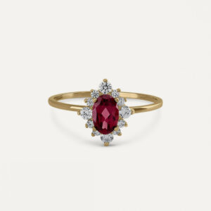 Anillo Princess Rodolita en Oro de 9K.