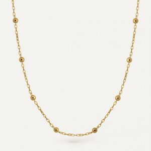 Cadena Bolitas en Oro de 9K.