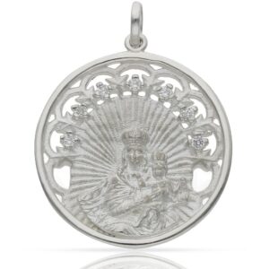 Medalla Virgen del Carmen en Plata y Circonita.