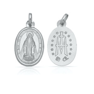 Medalla Ovalada de Plata Virgen Milagrosa