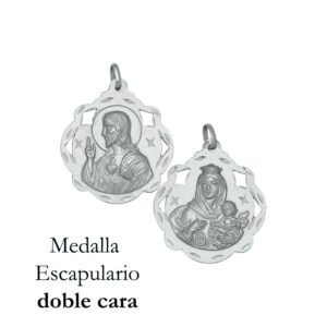 Medalla Escapulario Calado en Plata .