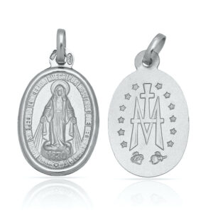 Medalla  Ovalada de Plata Virgen Milagrosa.