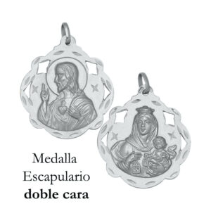 Medalla Escapulario Calada en Plata .