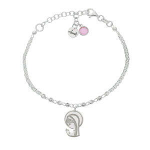 Pulsera Mi Historia Plata Comunion Virgen Niña.