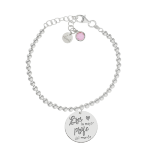 Pulsera Mi Historia Bolas Plata Mejor Profe.