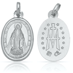 Medalla Ovalada en Plata Virgen Milagrosa.