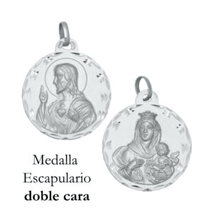 Medalla Escapulario de Plata con Borde Tallado.