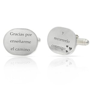 Gemelos Ovalados Personalizados en Plata.