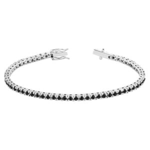Pulsera Hombre Garras Cuadradas OB y Diamantes Negros Talla Brillante.