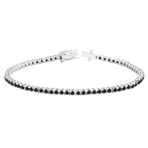 Pulsera Hombre Garras Cuadradas OB y Diamantes Negros Talla Brillante.