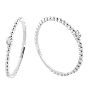 Sortija Oro Blanco 1 Diamante Talla Brillante.