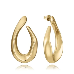 Pendiente Acero Dorado Contorno Gota.