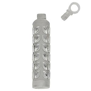 Guardacenizas en Plata con Forma de Cilindro Tallado