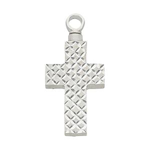Guardacenizas en Plata con Forma de Cruz Tallada