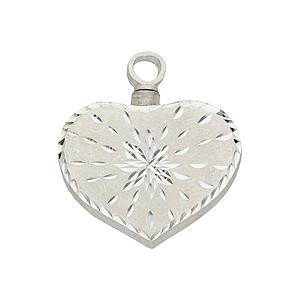 Guardacenizas en Plata con Forma de Corazon Tallado
