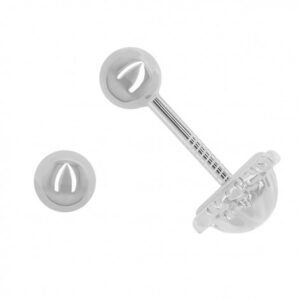 Pendientes Oro Blanco Bola Lisa 3mm.