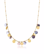 Collar de Acero Dorado y Madre Perla