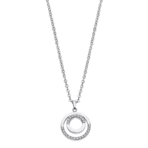 Collar Acero Lotus Style Doble Circunferencia Circonita