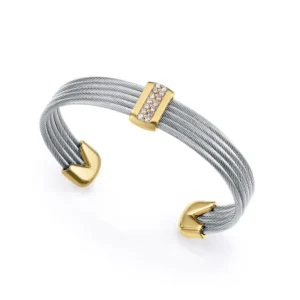 Pulsera Acero y Circonitas con Toques Dorados Viceroy