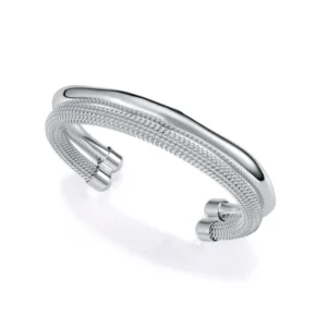 Pulsera Acero Chapada en Plata Rigida