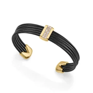 Pulsera Acero Dorado y Negro con Circonitas Viceroy
