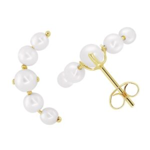 Pendientes Oro 18Kl 5 Perlas