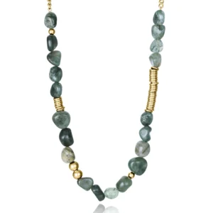Collar Acero Dorado y Piedras Naturales Viceroy