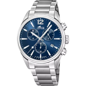 Reloj Lotus Caballero Acero Crono y Esfera Azul