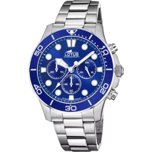Reloj Lotus Caballero Acero Crono y Esfera Azul