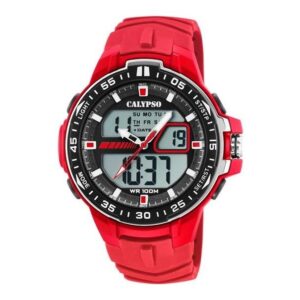 Reloj Calypso Hombre Digital Cronografo en Rojo.
