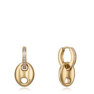 Pendiente Chic de Acero Dorado y Circonita Viceroy
